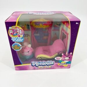 NIB Squishville by Squishmallows Lola's Boutique Pink Unicorn Stuffed Toy